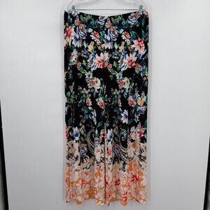 Chico’s Women’s Floral Wide Leg Pants Black Boho Spring Bundle Size 2R (M)